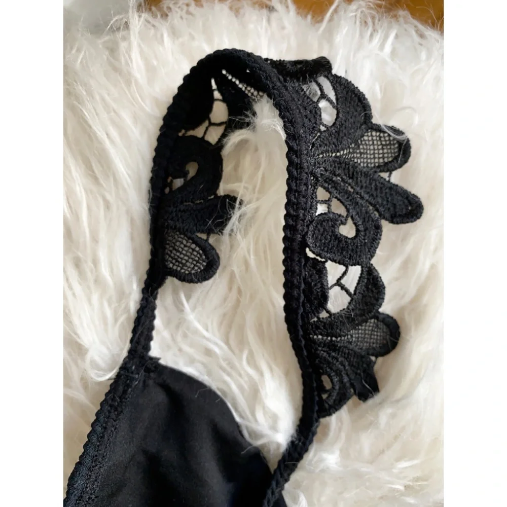 Black Lace Stretch Bralette, Small - Picture 2 of 5